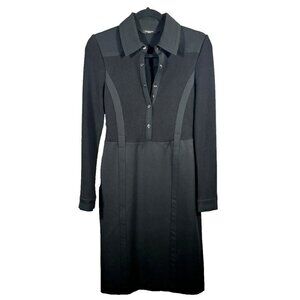 Minimum Reflex Medi Black Dress Long Sleeves Chic Sophisticated Women's Sz Small